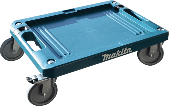 Manoeuvrable Makpac platform on 4 swivel wheels, 2 which are lockable